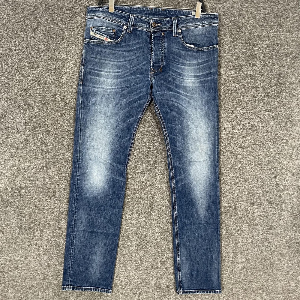 Diesel Safado Jeans Mens 33x32 (36X33) Blue Slim Straight Stretch Denim
